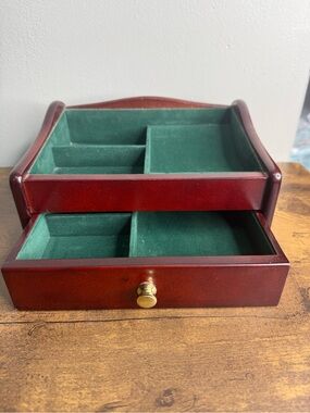 Vintage 2003 Ash Creek Trading Wooden Dresser Valet Jewelry Box Organizer
